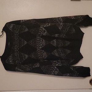 Vintage Expressions Sweater Mens Large Patterned Argyle Black Brown Diamond